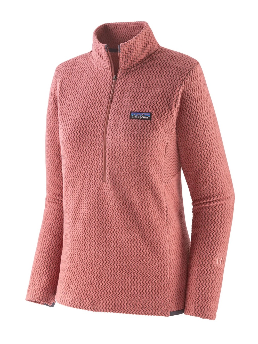 Patagonia Women’s R1 Air Zip-Neck Jacquard Fleece Pullover Sz M Rosehip